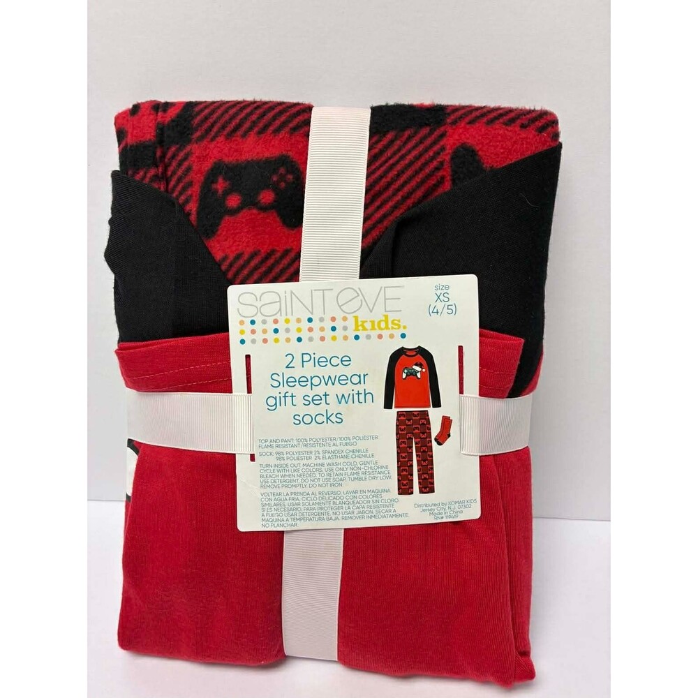 Saint Eve Kids 2 pc sleepwear gift set with socks size XS 4/5 NWT